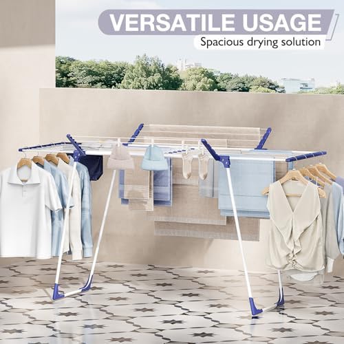 APEXCHASER Clothes Drying Rack, Drying Rack Large Space with 2 Wings