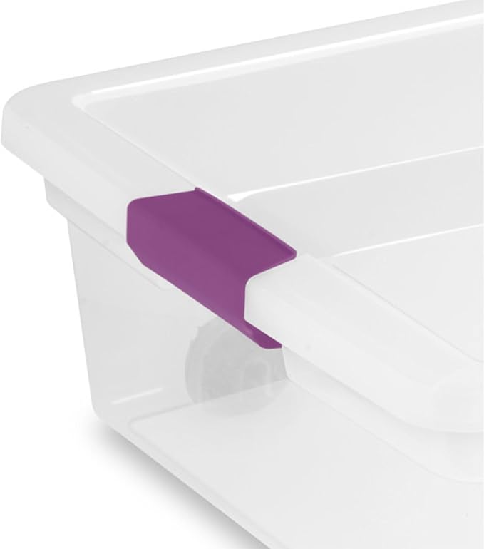 Sterilite 8-Pack 60 Quart ClearView Latch Box, Wheeled Underbed Organizer Bins
