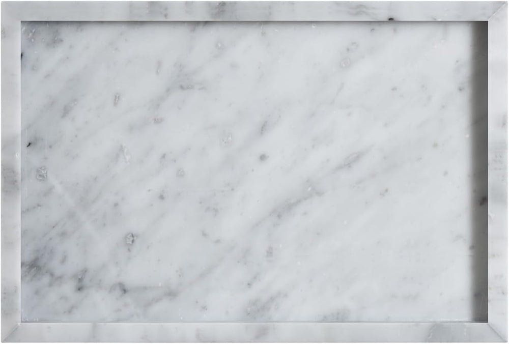 Italian Marble Vanity Tray, Real Natural Bathroom Tray 12 inch