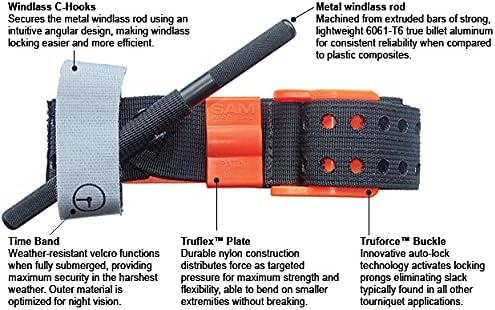 SAM Medical SAM XT Extremity Tourniquet with Metal Windlass, Hi-Viz Orange, O...