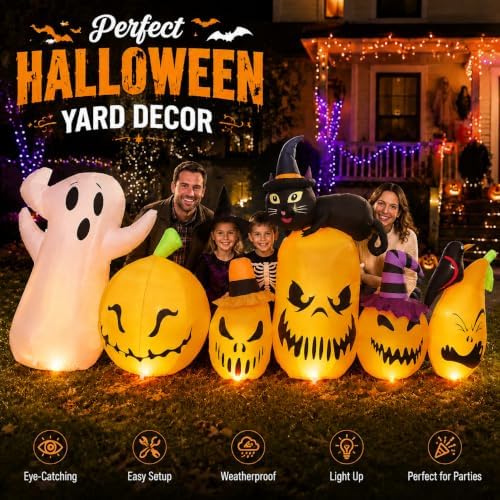 11FT Extra Wide Halloween Inflatables Pumpkins Outdoor Decorations, Blow Ups ...