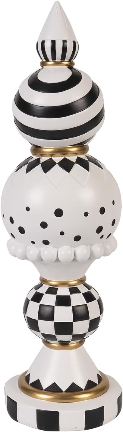 Black and White Checkered Fall Halloween Table Mantle Home Decor
