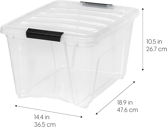 IRIS USA 32 Qt Stackable Plastic Storage Bins (6-Pack)