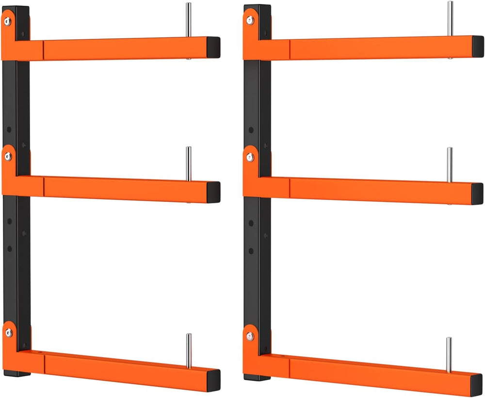 2 Pack Lumber Storage Rack Wall Mount, 660LBS Heavy Duty Wood Rack- Orange