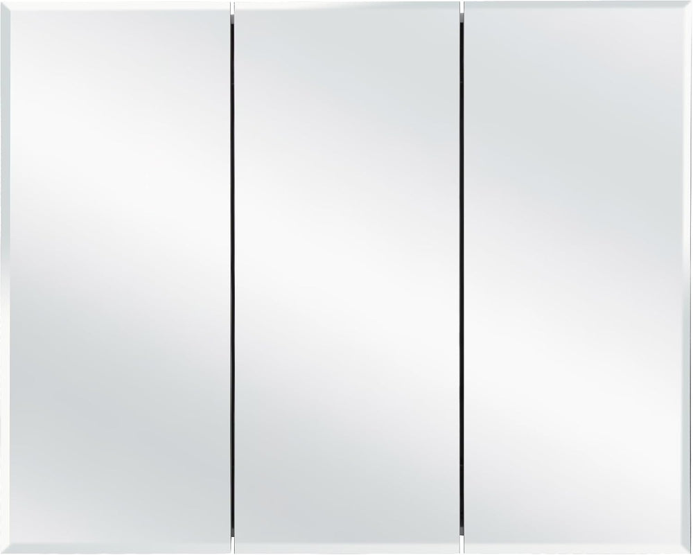 Design House Cyprus Medicine Cabinet, 3 Frameless Mirrored Doors, 2 Adjustabl...