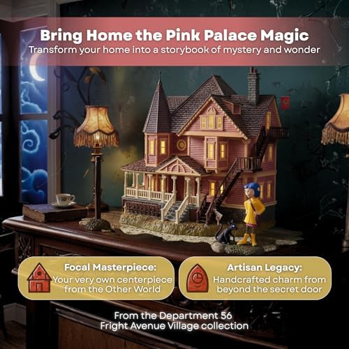 Department 56 Coraline Pink Palace Apartments Village Set – Lighted Building ...
