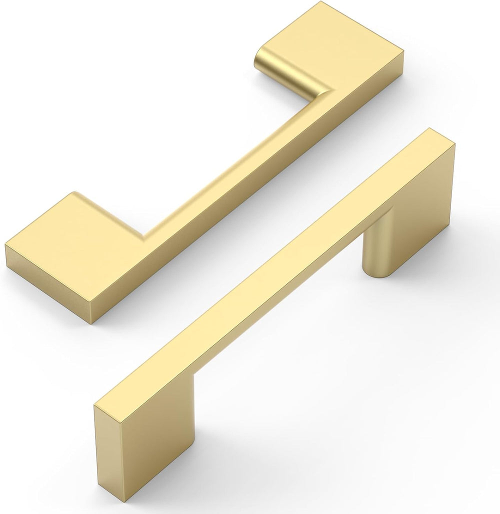 Amerdeco 10 Pack Brushed Gold Cabinet Pulls 3"
