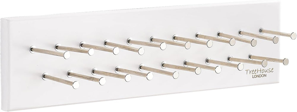 TreeHouse London Tie Rack Organizer – Holds 40 Large Ties – Solid Wood & ...