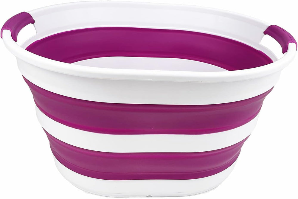 SAMMART 23L (6 Gallons) Collapsible Plastic Laundry Basket - Oval Tub/Basket ...