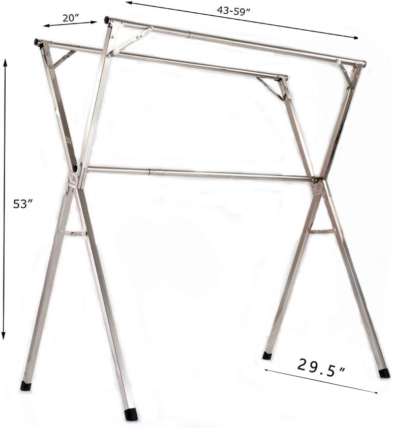 AIODE Clothes Drying Rack for Laundry Foldable Free of Installation Adjustabl...