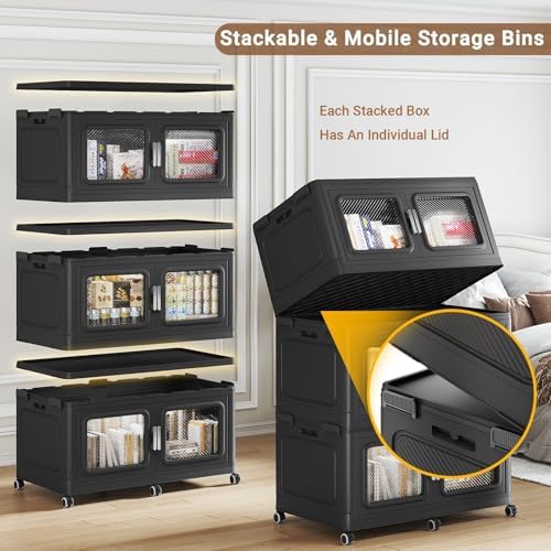 BROVIEW 330Gal Storage Bins, 1320Qt Extra Large Stackable Storage Box with Li...