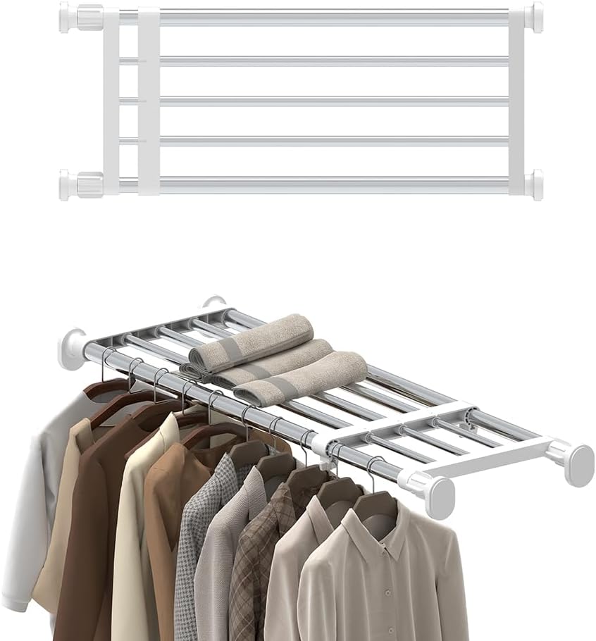 Metal Tension Shelf Expandable Shelf Rod Tension Closet Shelf