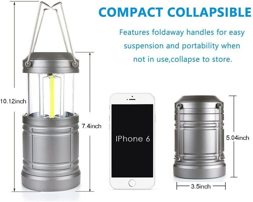 2 Pack LED Camping Lantern ,Battery Powered Hanging Lanterns - Survival Kit f...