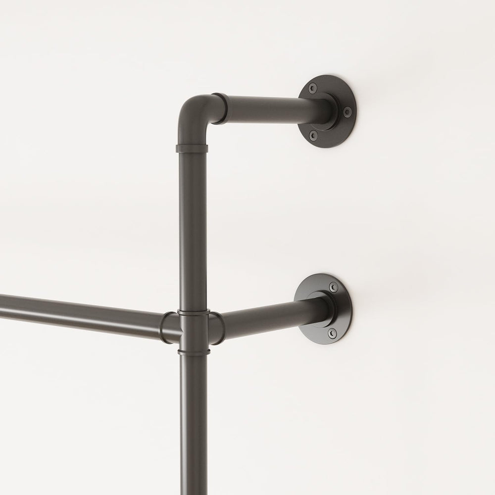 ORSENIGO Industrial Pipe Clothing Rack, Heavy Duty Metal Clothes Rack with Do...