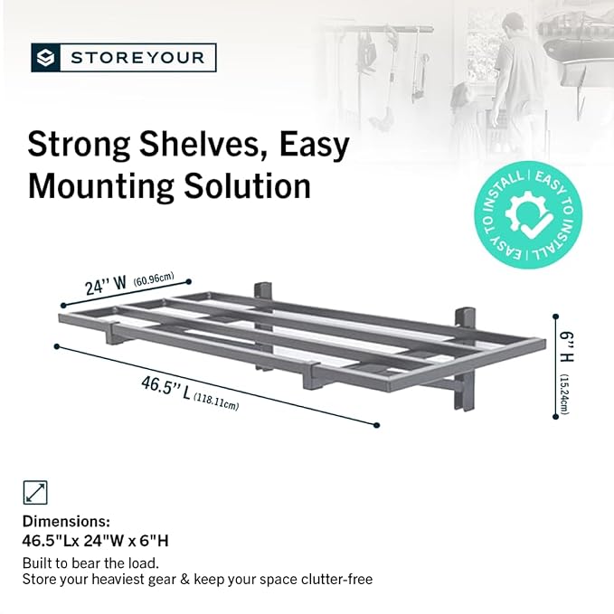 StoreYourBoard 2-Pack Heavy Duty Wall Shelves – Wall-Mounted Garage Storage