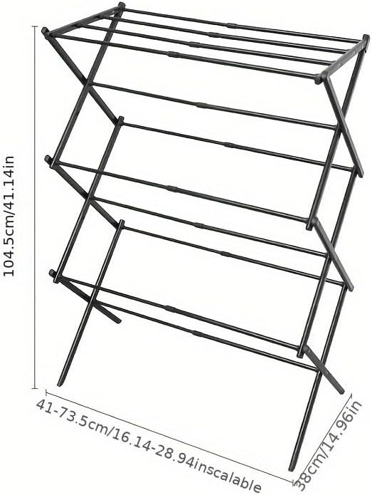 Foldable 3-Tier Clothes Drying Rack Standing Laundry Dry Rack (White)