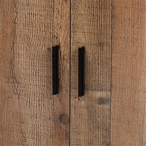 BOWERY HILL 2-Door Shoe Cabinet, Rustic Brown Wood Finish, 24.8" H x 23....