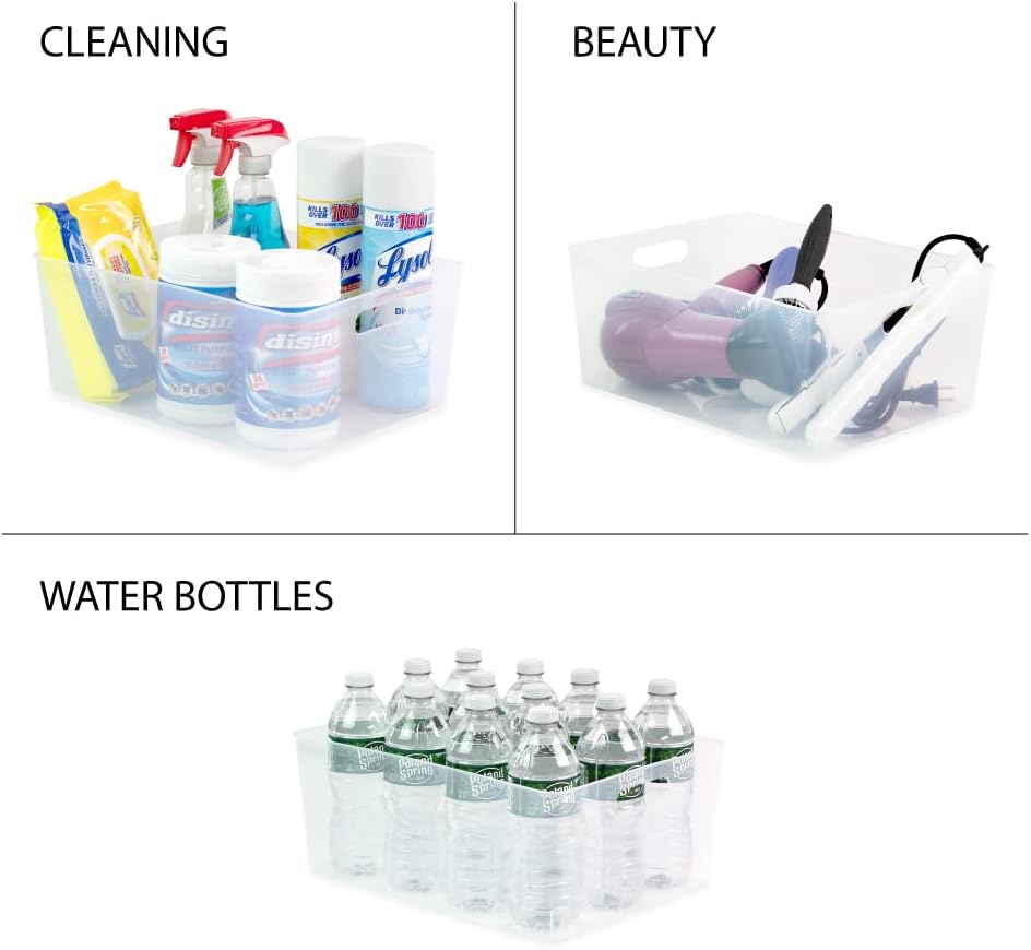 Isaac Jacobs 3-Pack XL Clear Storage Bin Set (13.9" x 10.6" x 5.75&...