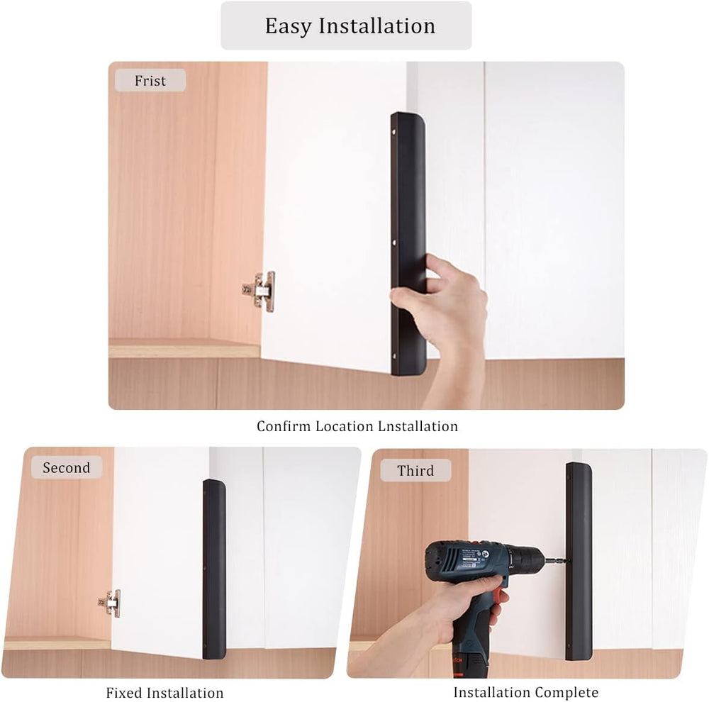 Satanga Edge Black Finger Pull for cabinets Kitchen Concealed Drawer pulls Al...