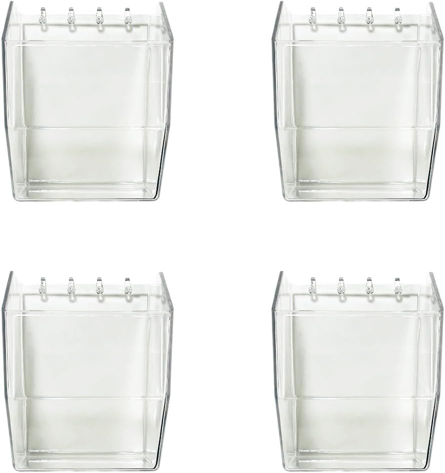 Clear Acrylic Pegboard Bins, 4-Pack, Snap-On Storage Cups for Standard Pegboa...
