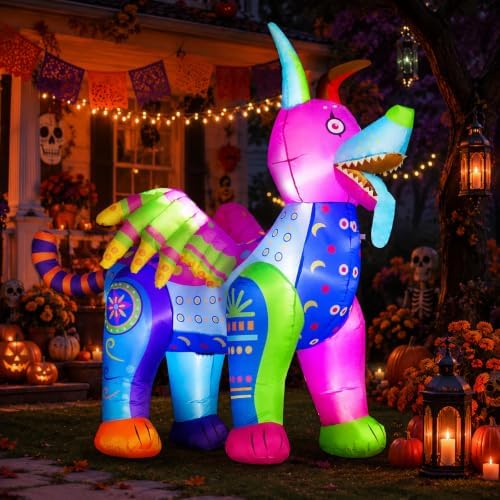 6FT Halloween Inflatable Decorations Alebrije Dog, Dia de Los Muertos Decor