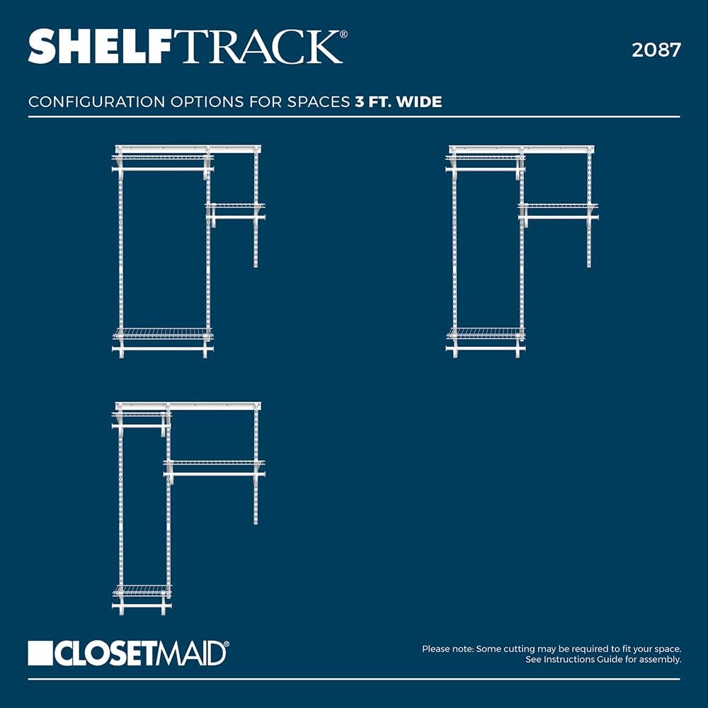 ClosetMaid ShelfTrack Wire Closet Organizer System, Adjustable from 2 to 4 Ft...