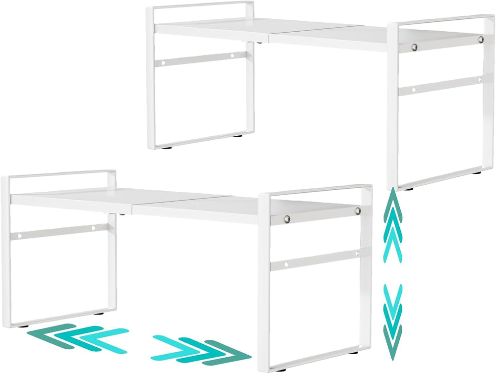 Expandable Cabinet Shelf Organizer Riser for Kitchen Pantry Cupboard Under Si...