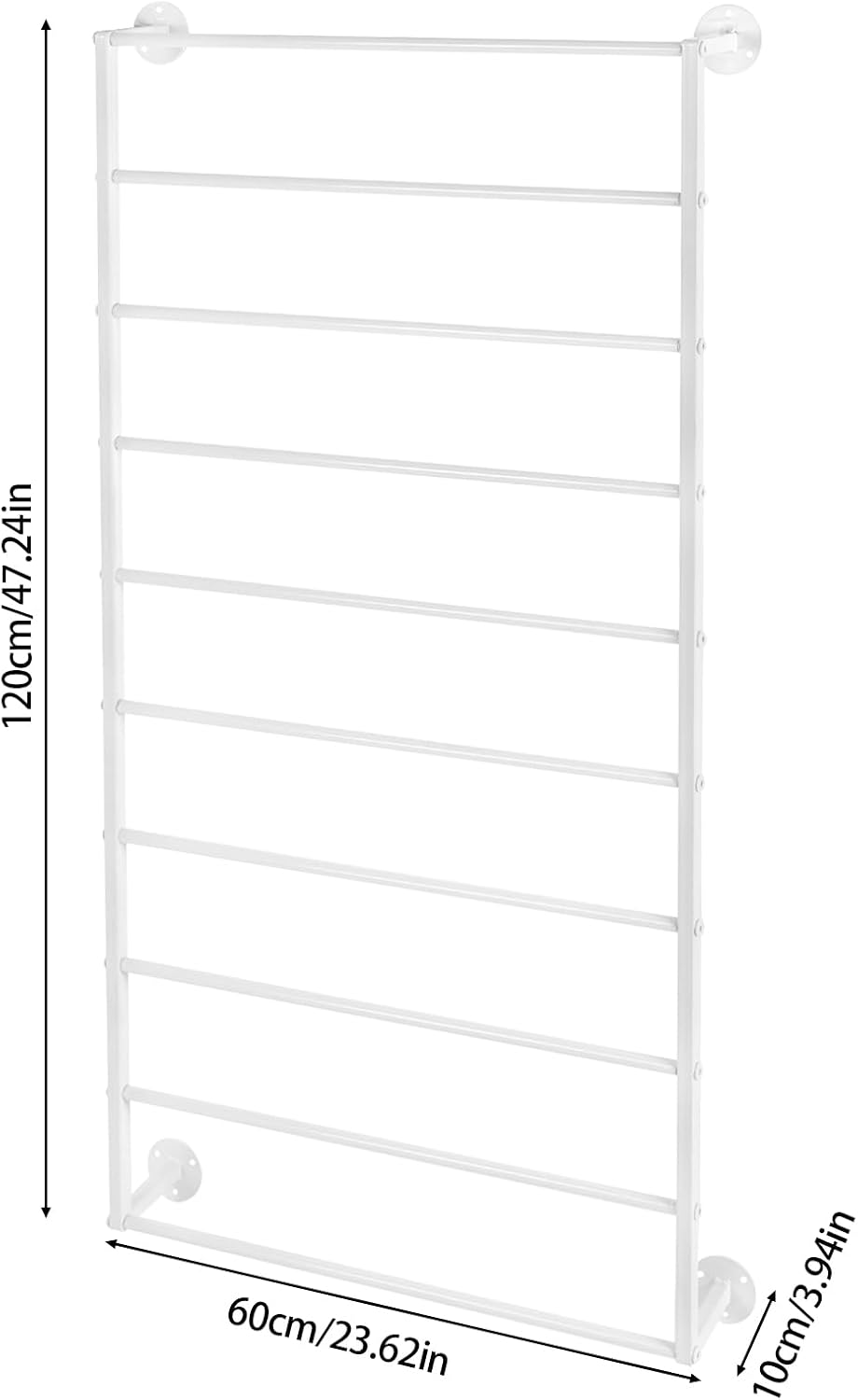 10 Tier Wall Mounted Rack,Scarf Display Stand,Belt Pants Hangers Scarves Hija...