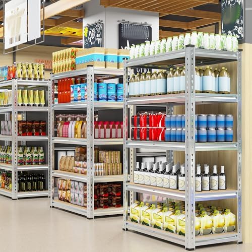 REIBII 5 Tier Garage Shelving for Pantry Garage, Adjustable Storage Shelves