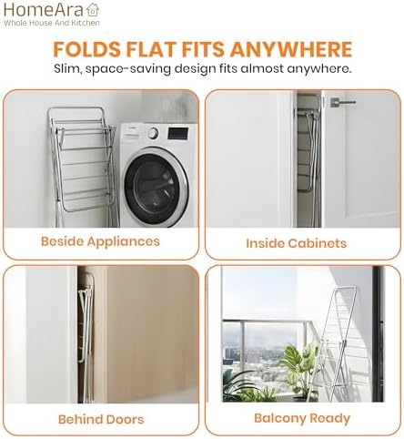 Heavy Duty Foldable Stainless Steel Cloth Drying Stand – 3 Tier Mirror Finish...