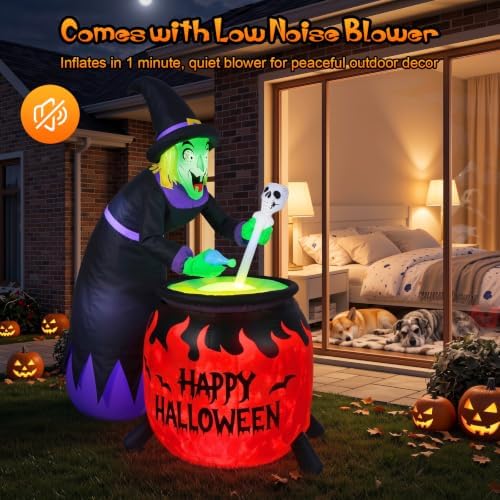 Luxspire 8FT Halloween Inflatable Outdoor, Halloween Witch Inflatables