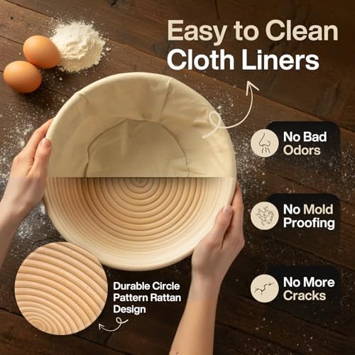 ARTOS ULTIMATE Sourdough Starter Kit | Banneton Bread Proofing Baskets with B...