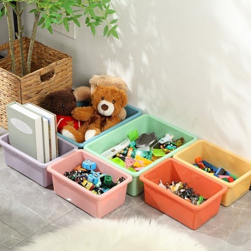 Zonon 12 Pcs Plastic Cubby Bins Office Storage Container Storage Bins Plastic...