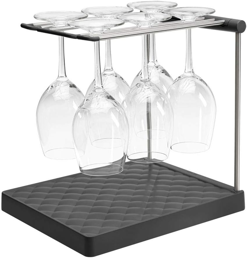 Kohler K-8628-CHR Wine Glass Drying Rack, Wine Glasses Rack Organizer, Foldin...