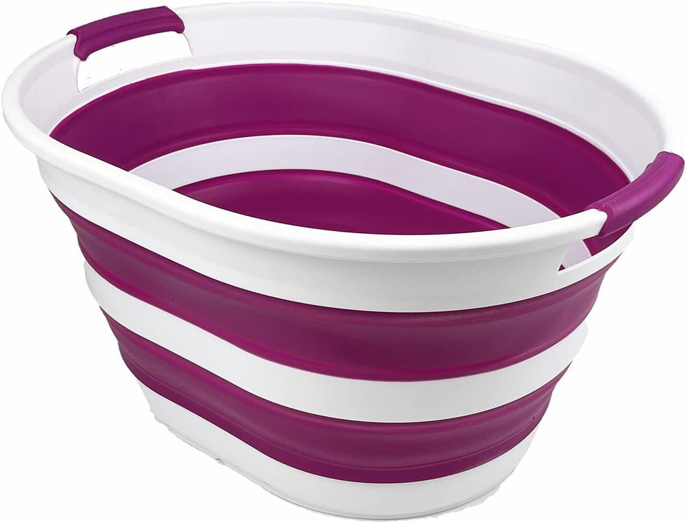 SAMMART 23L (6 Gallons) Collapsible Plastic Laundry Basket - Oval Tub/Basket ...