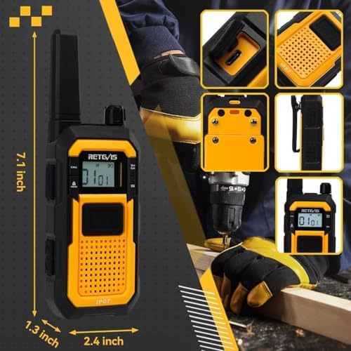 Retevis RB48 FRS Walkie Talkies Long Range,Mil-Standards 810H Two Way Radio