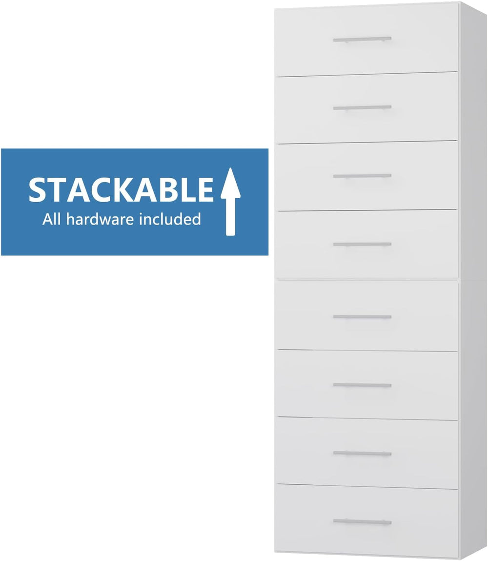 4 Drawer Short Tower Closet Unit, Modular Closet System, Wood Closet System O...