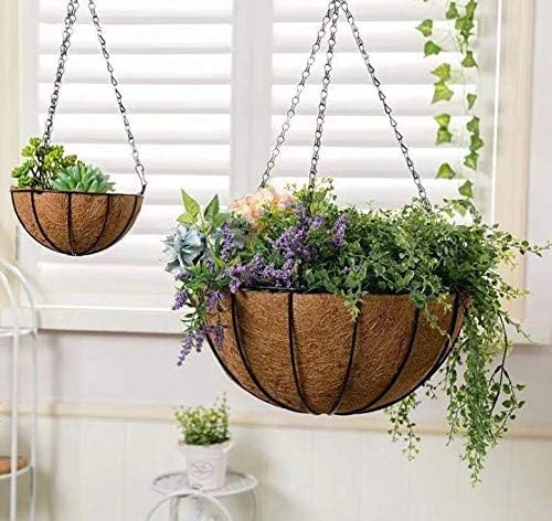 Kingbuy 12" Metal Hanging Basket for Herbs & Flowers – 6" Depth...