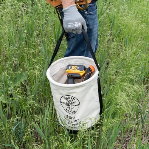 Klein Tools 5109 Canvas Bucket, Wide-Opening Straight-Wall Tool Bucket is Mad...