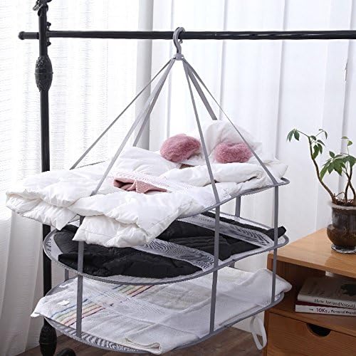 Looca 3-Tier Folded Mesh Clothes Hanging Dryer Sweater Drying Rack 30.3"...