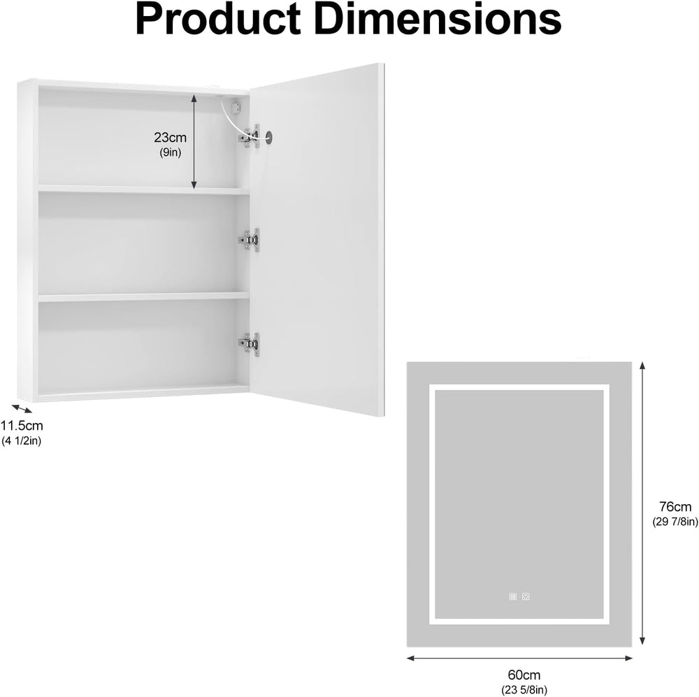 Led Medicine Cabinet,Lighted Medicine Cabinet with Mirror Wall Mounted