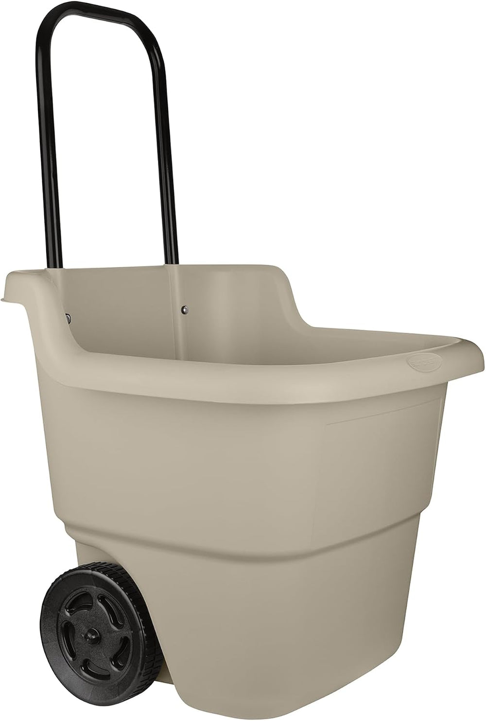 Suncast Garden Cart on Wheels, Taupe 15.5-Gallon Resin Outdoor Utility Yard C...