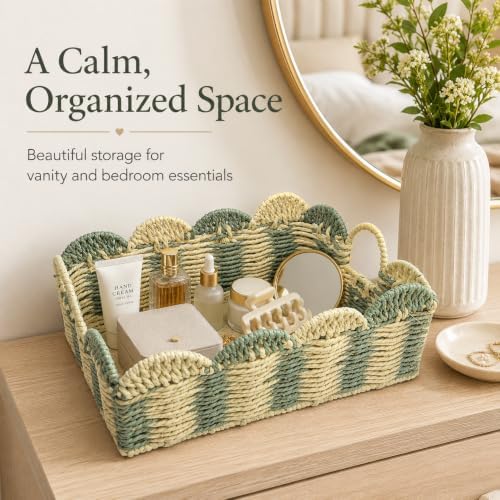 Rectangular Boho Decor Bin,Handmade Paper Rope Basket,Kit
