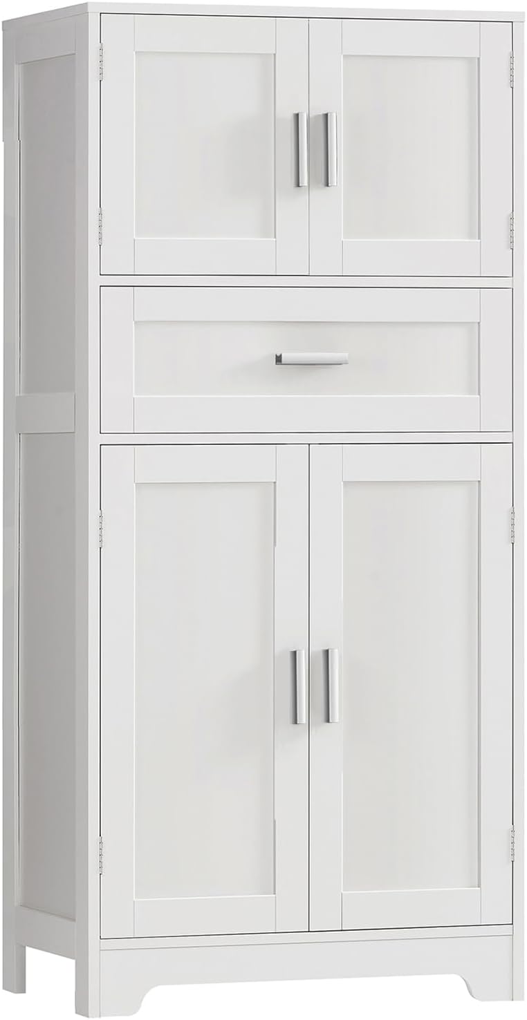 TEENFON Bathroom Storage Cabinet with Adjustable Shelf & Large Drawer