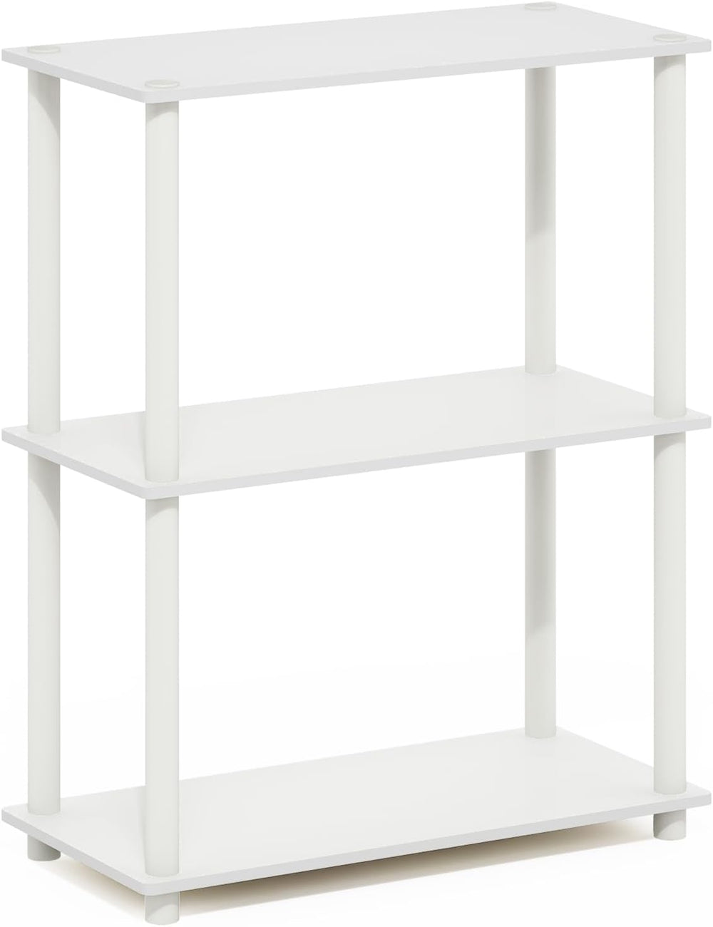 Furinno Turn-N-Tube Storage Shelves, 3-Tier Book Shelf, Corner Shelf, Toolles...