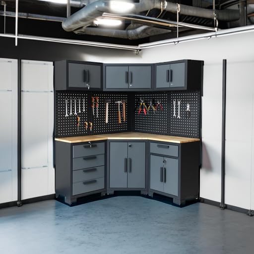 Corner Workshop Set - Garage Cabinets and Storage System