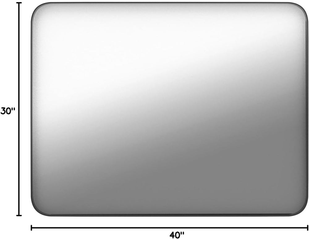 LOAAO 40X30 Inch Black Bathroom Mirror Metal Framed