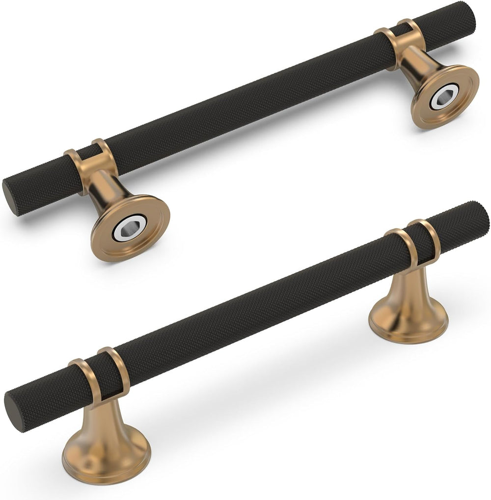 10 Pack 5 Inch Black and Champagne Bronze Cabinet Handles