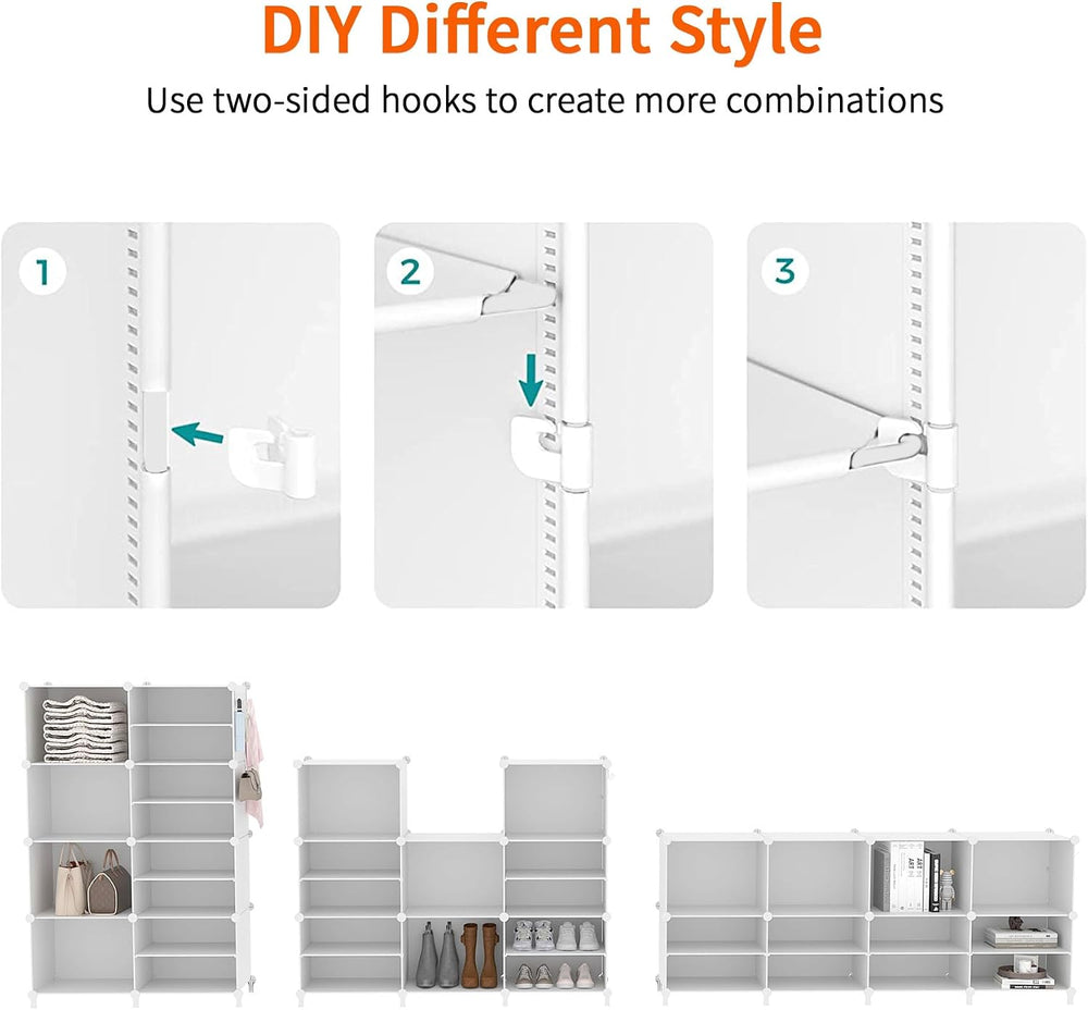 AWTATOS 8 Tiers Shoe Rack Organizer, 32 Pair Shoe Storage Cabinet, White