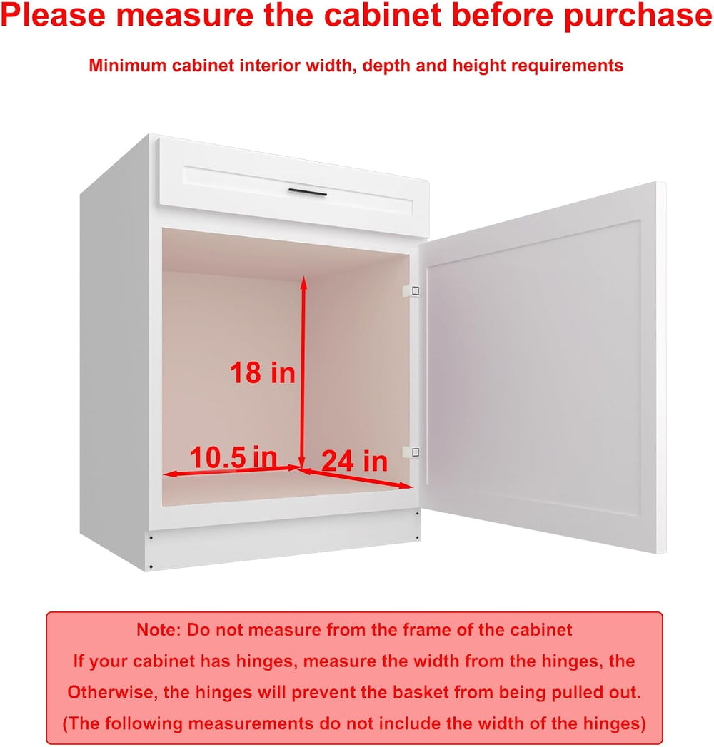 Sikarou Pull Out Cabinet Organizer 9"W 21"D 2-Tier Slide Out Storag...